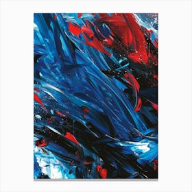 Abstract Painting, Blue And Red Canvas Print