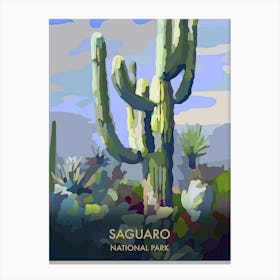 Saguaro National Park Travel Poster Matisse Style 1 Canvas Print