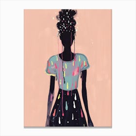 Girl With Paint Splatters Canvas Print