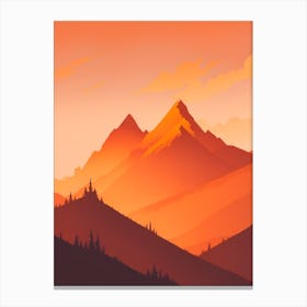 Misty Mountains Vertical Composition In Orange Tone 353 Canvas Print