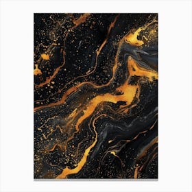 Abstract Black And Gold Painting 1 Canvas Print