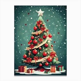 Christmas Tree, Postcard Canvas Print