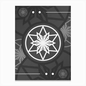 Abstract Geometric Glyph Array in White and Gray n.0075 Canvas Print
