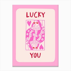 Lucky You Pink Art Print Canvas Print