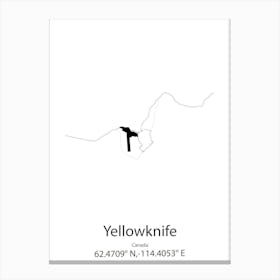 Yellowknife,Canada Minimalist Map Canvas Print