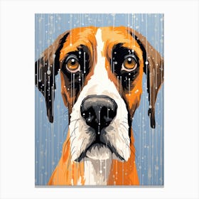 Boxer Dog In The Rain Canvas Print