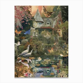 Fairy House Collage Pond Monet Scrapbook 2 Canvas Print