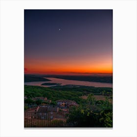 Sunset Over The Lake Canvas Print