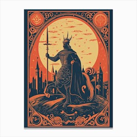 The World Tarot Card, Vintage 0 Canvas Print