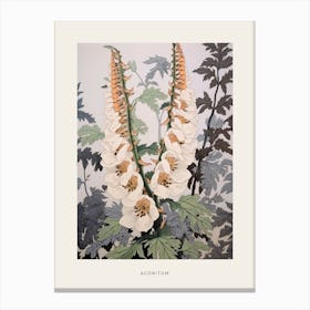 Flower Illustration Aconitum 2 Poster Canvas Print