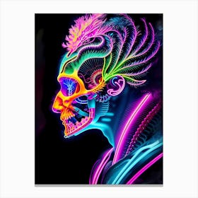 Neon Skull 1 Canvas Print