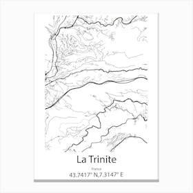 La Trinite,France Minimalist Map Canvas Print