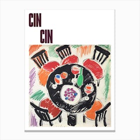 Cin Cin Poster Wine With Friends Matisse Style 2 Canvas Print