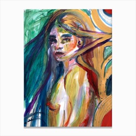 Forest Dream Woman Nude Abstract Canvas Print