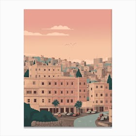 Amman Jordan Travel Illustration 4 Canvas Print