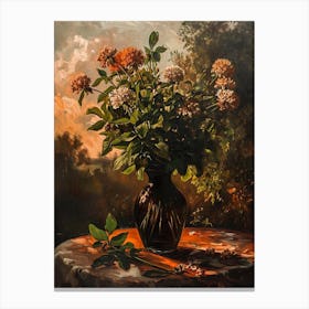 Baroque Floral Still Life Prairie Clover 3 Canvas Print