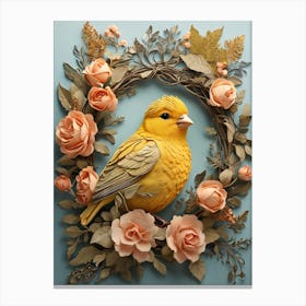 Bird In A Wreath 1 Canvas Print