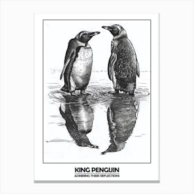 Penguin Admiring Their Reflections Poster 5 Canvas Print