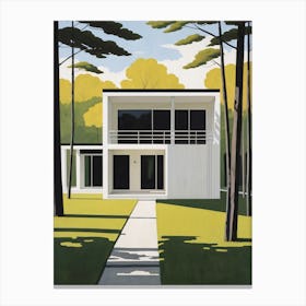 Minimalist Modern House Illustration (20) Canvas Print