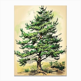 Yew Tree Storybook Illustration 2 Canvas Print