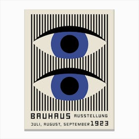 Bauhaus Blue Eyes Geometric Canvas Print