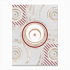 Geometric Abstract Glyph in Festive Gold Silver and Red n.0094 Canvas Print