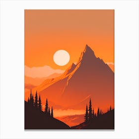 Misty Mountains Vertical Composition In Orange Tone 220 Canvas Print