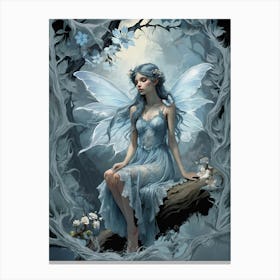 Lady In Blue Canvas Print