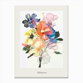 Hibiscus 1 Collage Flower Bouquet Poster Canvas Print