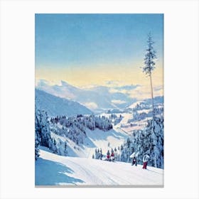 Cortina D'Ampezzo, Italy Vintage Skiing Poster Canvas Print