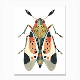 Colourful Insect Illustration Leafhopper 8 Canvas Print