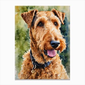 Airedale Terriers Dog 1 Canvas Print