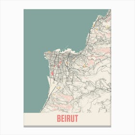 Beirut Map Poster Canvas Print