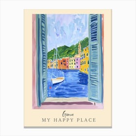 My Happy Place Genoa 2 Travel Poster Canvas Print