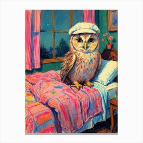 Owl In Bed Canvas Print