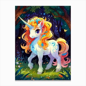 Unicorn In The Forest 24 Canvas Print