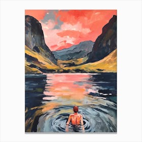 Wild Swimming At Loch An Duin Scotland 3 Canvas Print