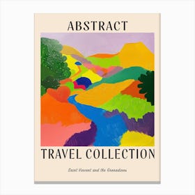 Abstract Travel Collection Poster Saint Vincent And The Grenadines 3 Canvas Print