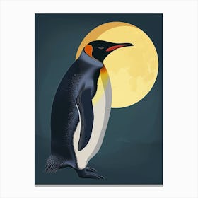 King Penguin Half Moon Island Minimalist Illustration 3 Canvas Print