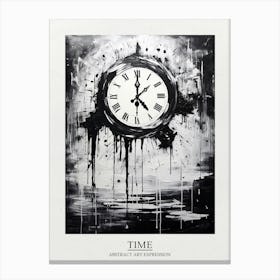 Time Abstract Black And White 3 Poster Canvas Print