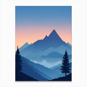 Misty Mountains Vertical Composition In Blue Tone 52 Canvas Print