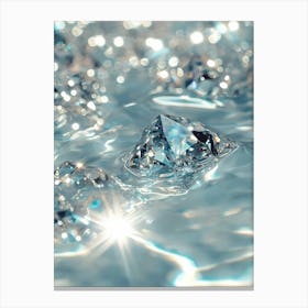 Diamonds In Water. Generated AI. Art Print Stampe su tela