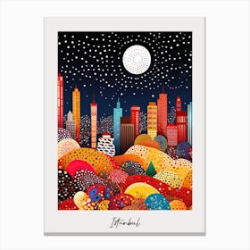Poster Of Istanbul, Illustration In The Style Of Pop Art 2 Canvas Print
