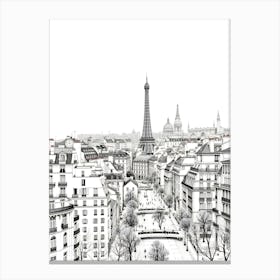 Paris In Black And White 1 Canvas Print