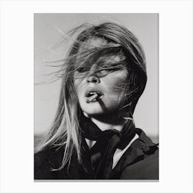 Brigitte Bardot Smoking Canvas Print