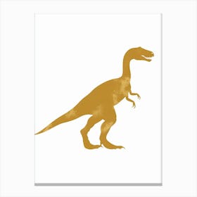 Mustard Dinosaur Silhouette 3 Canvas Print