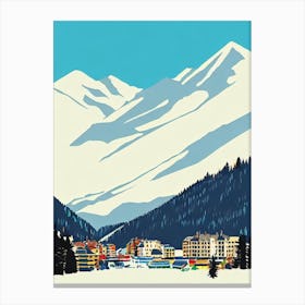 Méribel, France Midcentury Vintage Skiing Poster Canvas Print