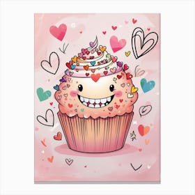 Valentine'S Day Cupcake Canvas Print