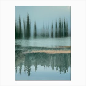 Nature's Landscape. Forest, Lakes, And Reflection In Water. 1 Canvas Print