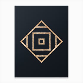 Abstract Geometric Gold Glyph on Dark Teal n.0141 Canvas Print